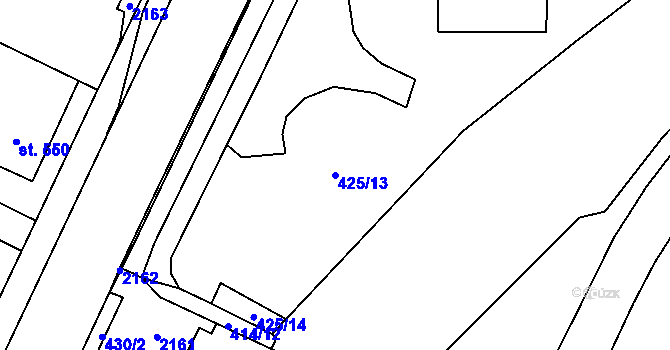 Parcela st. 425/13 v KÚ Rokytnice u Vsetína, Katastrální mapa