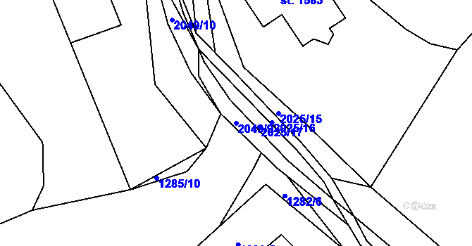 Parcela st. 2049/9 v KÚ Rokytnice u Vsetína, Katastrální mapa