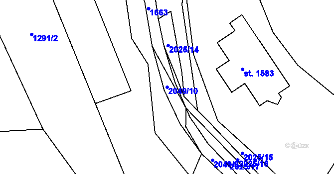Parcela st. 2049/10 v KÚ Rokytnice u Vsetína, Katastrální mapa