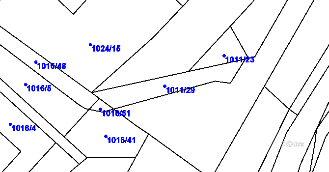 Parcela st. 1011/29 v KÚ Rokytnice u Vsetína, Katastrální mapa