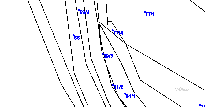 Parcela st. 59/3 v KÚ Jasenka, Katastrální mapa