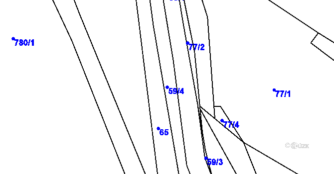 Parcela st. 59/4 v KÚ Jasenka, Katastrální mapa