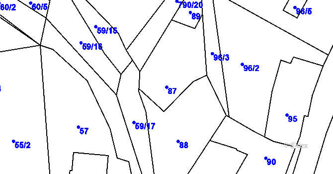 Parcela st. 87 v KÚ Jasenka, Katastrální mapa