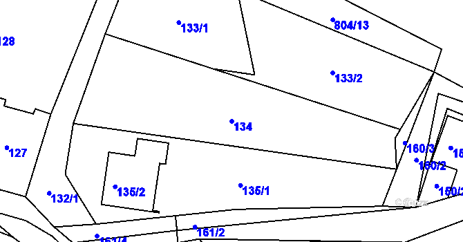 Parcela st. 134 v KÚ Jasenka, Katastrální mapa