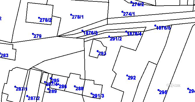 Parcela st. 293 v KÚ Jasenka, Katastrální mapa