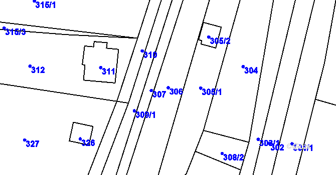Parcela st. 306 v KÚ Jasenka, Katastrální mapa