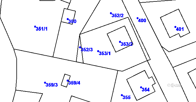 Parcela st. 353/1 v KÚ Jasenka, Katastrální mapa