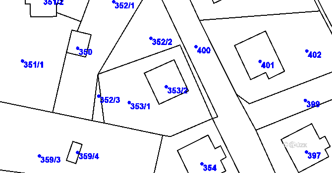 Parcela st. 353/2 v KÚ Jasenka, Katastrální mapa