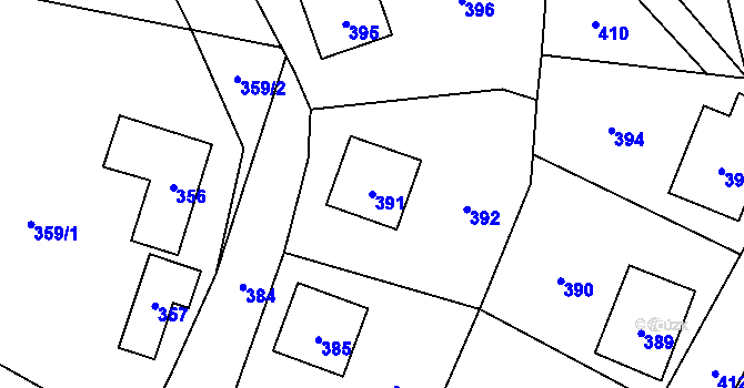 Parcela st. 391 v KÚ Jasenka, Katastrální mapa