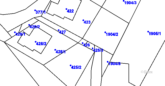 Parcela st. 426 v KÚ Jasenka, Katastrální mapa