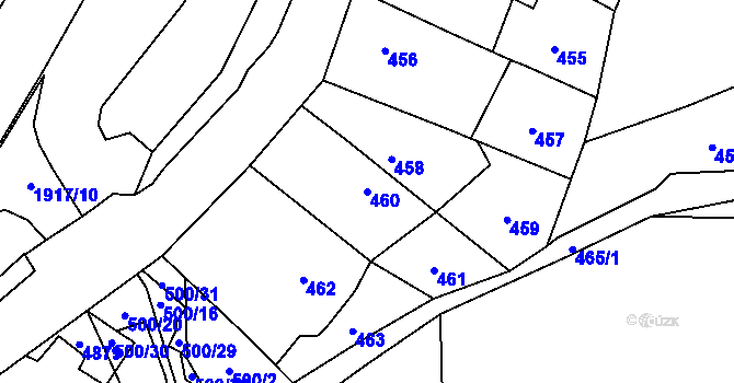 Parcela st. 460 v KÚ Jasenka, Katastrální mapa