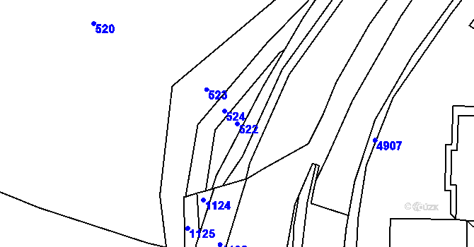 Parcela st. 522 v KÚ Jasenka, Katastrální mapa