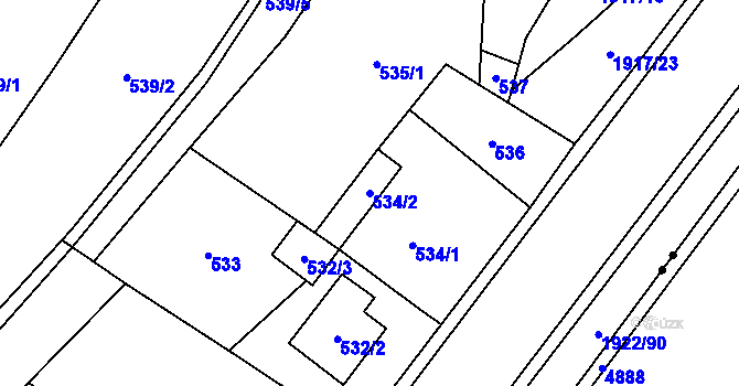 Parcela st. 534/2 v KÚ Jasenka, Katastrální mapa
