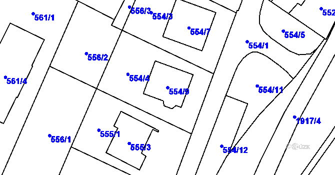 Parcela st. 554/9 v KÚ Jasenka, Katastrální mapa