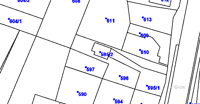 Parcela st. 595/2 v KÚ Jasenka, Katastrální mapa