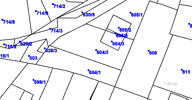 Parcela st. 604/2 v KÚ Jasenka, Katastrální mapa