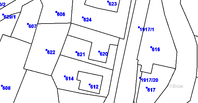 Parcela st. 620 v KÚ Jasenka, Katastrální mapa
