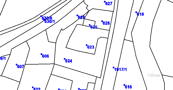 Parcela st. 623 v KÚ Jasenka, Katastrální mapa