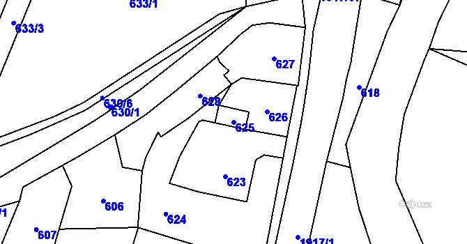 Parcela st. 625 v KÚ Jasenka, Katastrální mapa