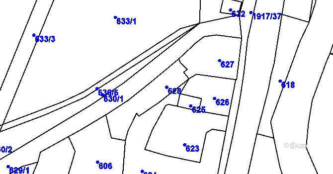 Parcela st. 628 v KÚ Jasenka, Katastrální mapa