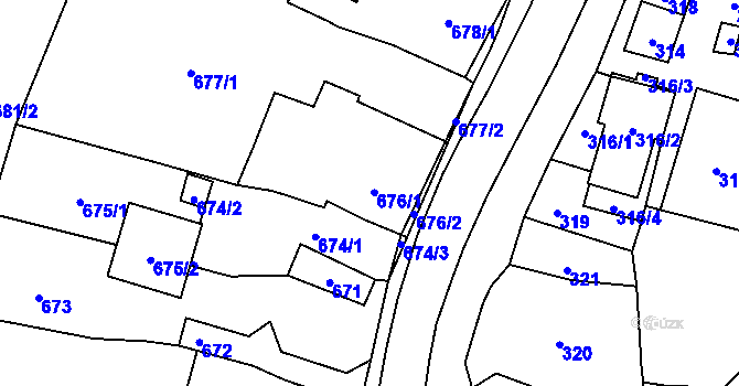 Parcela st. 676 v KÚ Jasenka, Katastrální mapa