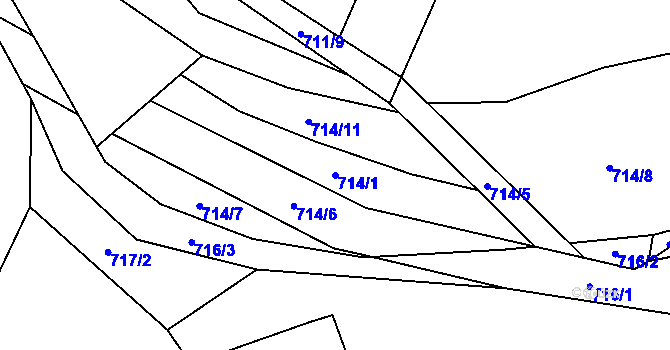 Parcela st. 714/1 v KÚ Jasenka, Katastrální mapa