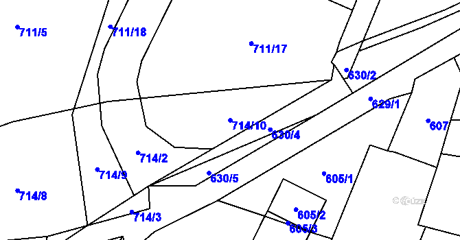Parcela st. 714/10 v KÚ Jasenka, Katastrální mapa