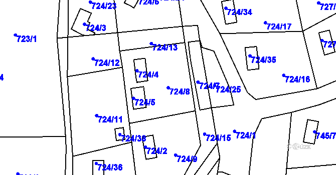 Parcela st. 724/8 v KÚ Jasenka, Katastrální mapa