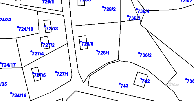 Parcela st. 728/1 v KÚ Jasenka, Katastrální mapa