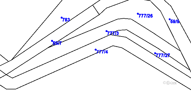 Parcela st. 777/4 v KÚ Jasenka, Katastrální mapa