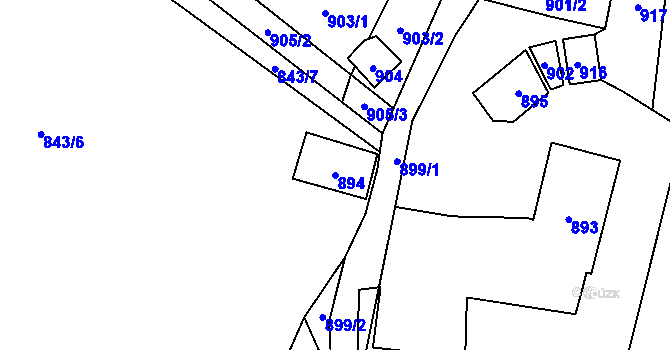 Parcela st. 894 v KÚ Jasenka, Katastrální mapa