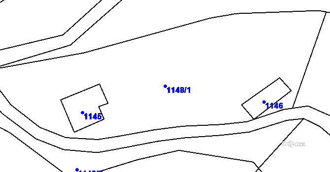Parcela st. 1148/1 v KÚ Jasenka, Katastrální mapa