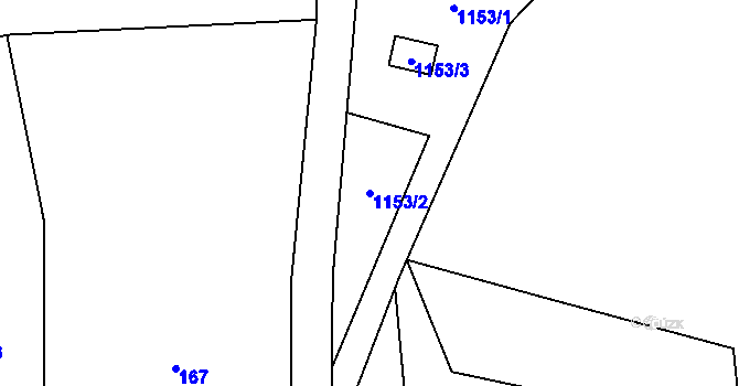 Parcela st. 1153/2 v KÚ Jasenka, Katastrální mapa