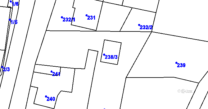 Parcela st. 238/3 v KÚ Jasenka, Katastrální mapa