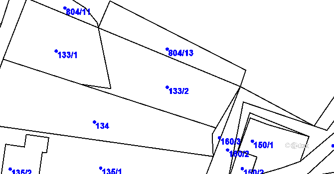 Parcela st. 133/2 v KÚ Jasenka, Katastrální mapa