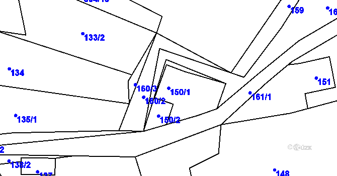 Parcela st. 150/1 v KÚ Jasenka, Katastrální mapa