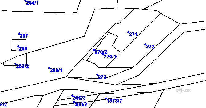 Parcela st. 270/1 v KÚ Jasenka, Katastrální mapa
