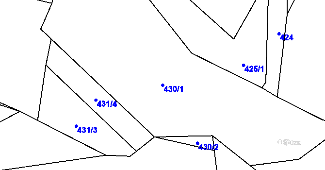Parcela st. 430/1 v KÚ Jasenka, Katastrální mapa