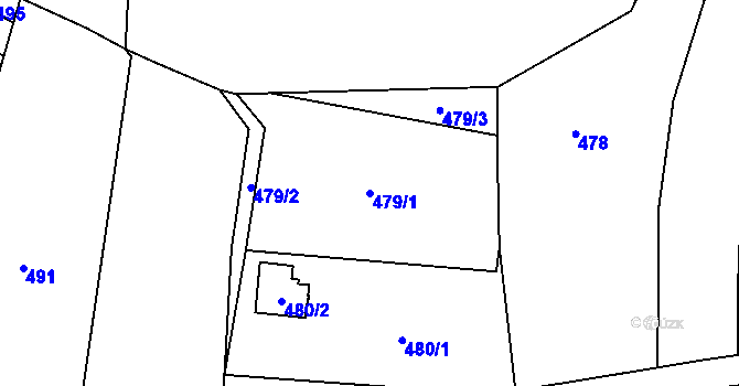 Parcela st. 479/1 v KÚ Jasenka, Katastrální mapa