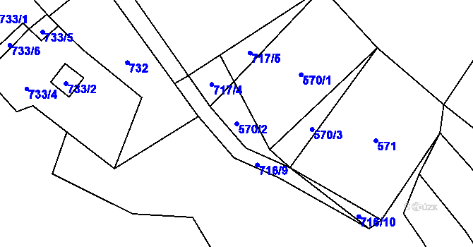 Parcela st. 570/2 v KÚ Jasenka, Katastrální mapa