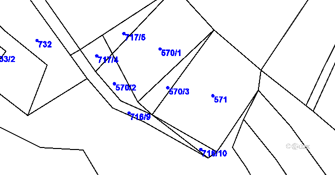 Parcela st. 570/3 v KÚ Jasenka, Katastrální mapa