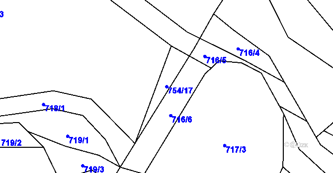 Parcela st. 754/17 v KÚ Jasenka, Katastrální mapa