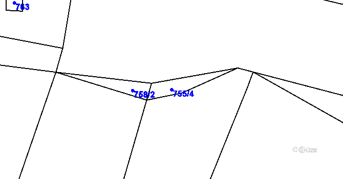 Parcela st. 755/4 v KÚ Jasenka, Katastrální mapa