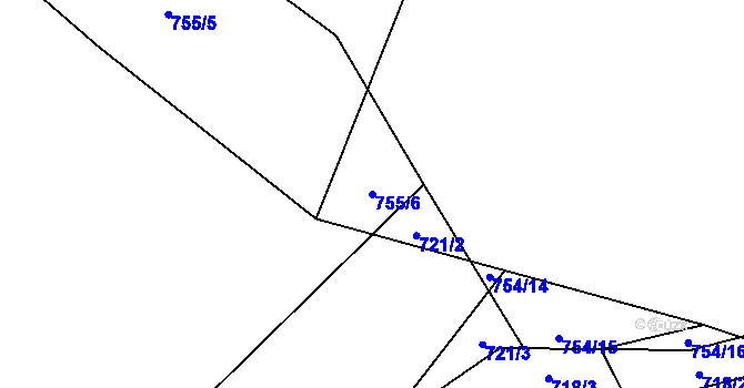 Parcela st. 755/6 v KÚ Jasenka, Katastrální mapa