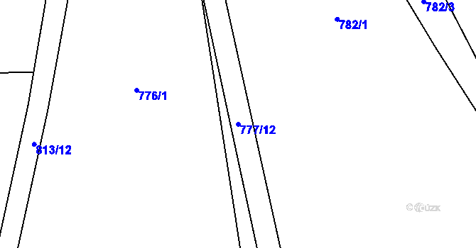 Parcela st. 777/12 v KÚ Jasenka, Katastrální mapa