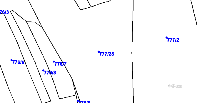 Parcela st. 777/23 v KÚ Jasenka, Katastrální mapa