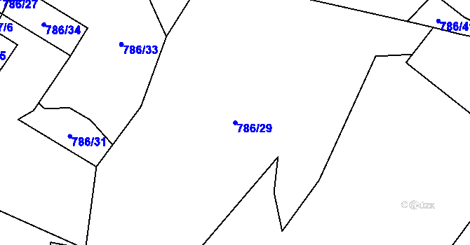 Parcela st. 786/29 v KÚ Jasenka, Katastrální mapa
