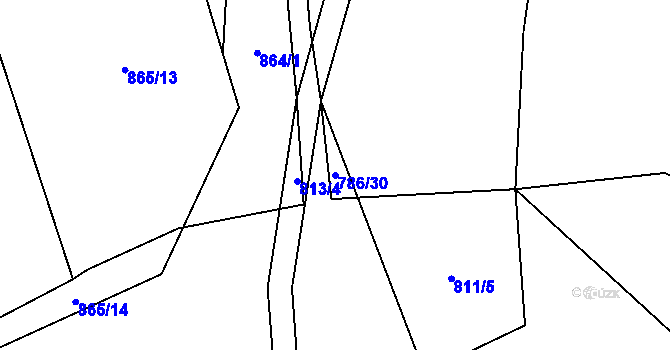 Parcela st. 786/30 v KÚ Jasenka, Katastrální mapa