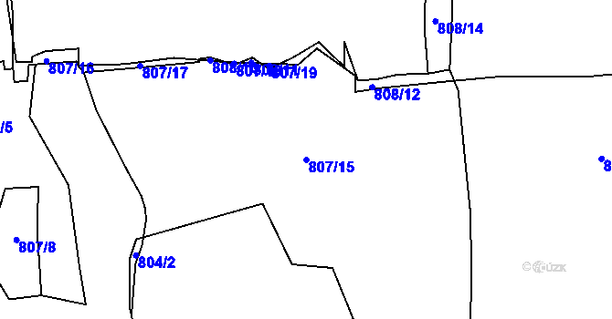 Parcela st. 807/15 v KÚ Jasenka, Katastrální mapa