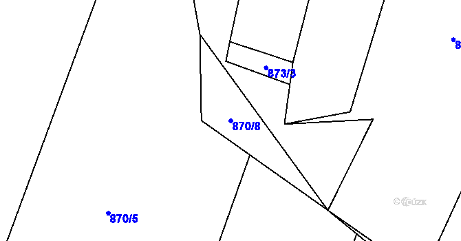 Parcela st. 870/8 v KÚ Jasenka, Katastrální mapa